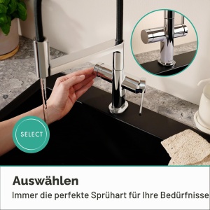 Robinet de bucatarie hansgrohe Talis Select M54, 3 straluciri, crom, inaltime 210 mm - Img 5