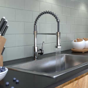 Robinet de bucatarie Lenz NOVA Chrome - cu dus pendular reglabil si gura pivotanta la 360deg - cartus de marca de inalta calitate - 46070902 - Img 2