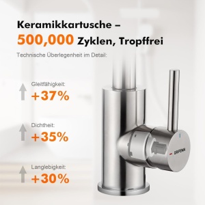 Robinet inalt GRIFEMA G1002A, 180 mm, inox, gri periat, rotire 360 grade - Img 5