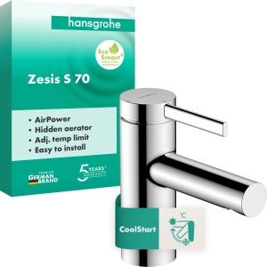 Robinet lavoar hansgrohe Zesis S, economisire apa, crom, inaltime 74 mm