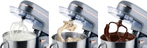 Robot de bucatarie Berdsen 1400W, bol 6L, 6 viteze, argintiu-auriu - Img 3