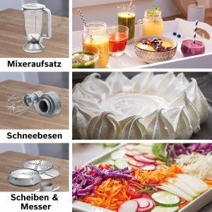 Robot de bucatarie Bosch MultiTalent 8, 1250 W, bol XXL 3.9 L, mixer 1.5 L, albotel - Img 4