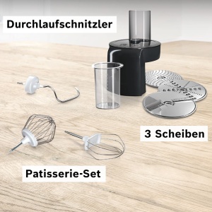 Robot de bucatarie Bosch Seria 2 MUMS2ER01, bol din otel inoxidabil 3,8 L, agitator planetar, carlig pentru aluat, tel, otel inoxidabil, tocator continuu, 3 discuri, 700W, rosu - Img 3