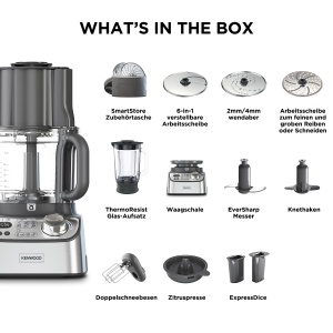 Robot de bucatarie Kenwood FDM72.990SS, 3L, 1000W, Argintiu - Img 7