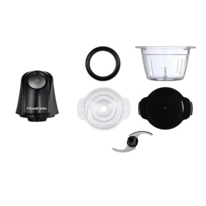 Robot de bucatarie Russell Hobbs [Mini tocator] electric (pentru legume, fructe, carne, ceapa, recipient de 1 l, poate fi spalat in masina de spalat vase, 2 viteze, lame din otel inoxidabil, 350W) Mat Charcoal 27131-56 - Img 10