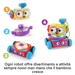 Robot de jucarie Fisher-Price 4-in-1 Linus pentru bebelusi si copii, activitati interactive - Img 5