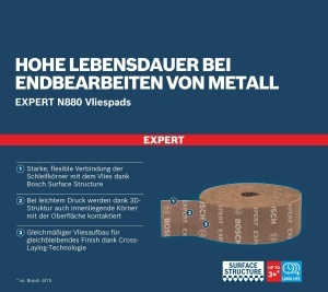 Rola abraziva Bosch Expert N880 100 mm x 10 m pentru slefuire manuala performanta ridicata - Img 5