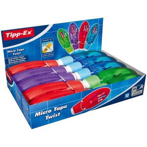 Rola corectoare Tipp-Ex Micro Tape Twist, 8m x 5mm, 10 bucati, diverse culori
