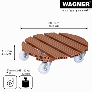 Rola pentru plante WAGNER WPC 38,5 cm, terracotta, 150 kg - Img 3