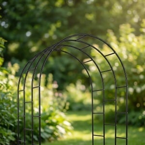 Rosenbogen Relaxdays, Metal, 240x140x110 cm, Negru, XXL - Img 6