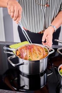 ROSLE Furculita de mezeluri si servire furculita de inalta calitate pentru servirea carnii carnati si branzeturii otel inoxidabil 1810 lungime 35 cm s - Img 4