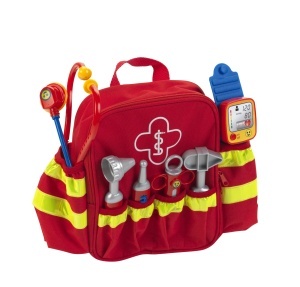 Rucsac de salvare Theo Klein 4314 cu stetoscop, tensiometru electronic si accesorii