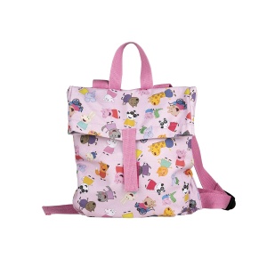 Rucsac din bumbac Peppa Pig, unisex, roz, capacitate 8,4 l