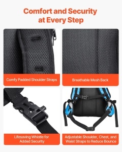 Rucsac hidratant VEVOR 15L cu rezervor 3L TPU impermeabil pentru ciclism si drumetii Negru - Img 6