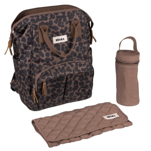 Rucsac pentru schimbat scutece BEABA Wellington, leopard, cu multe compartimente - Img 2