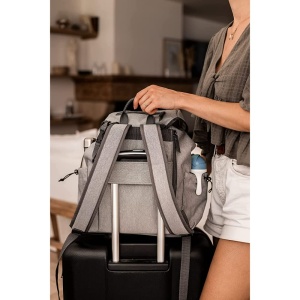 Rucsac pentru scutece Beaba Vancouver, capacitate 22 l, culoare gri deschis - Img 6