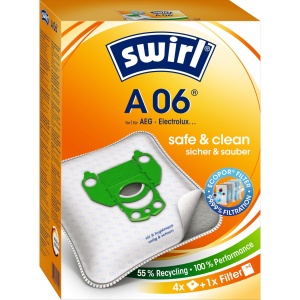 Sac de aspirator Swirl A 06 EcoPor, 4 bucati, filtrare 99,99, din material reciclat