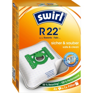 Sac de aspirator Swirl R 22 EcoPor, set 4 bucati, filtrare 99,99