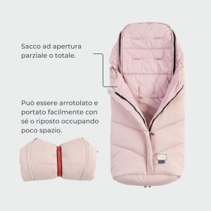 Sac de dormit universal pentru carucior Nuvita 9925 Junior One, protectie -18C, roz - Img 4