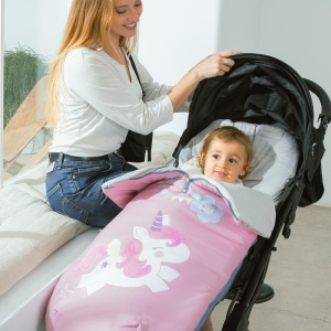 Sac de iarna pentru carucior Interbaby, roz, material antialergic, impermeabil - Img 7