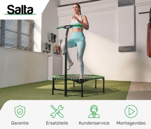 Salta Fitness - o128cm - Trambulina de interior - Maner reglabil pe inaltime in 5 directii - Suspensie elastica/bungee, Constructie solida - Hexagonala - Capacitate de incarcare de 110 kg - Verde - Img 8