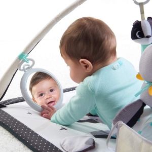 Saltea de joaca pentru bebelusi Tiny Love Black White Gymini, 2-in-1, 18 activitati - Img 4