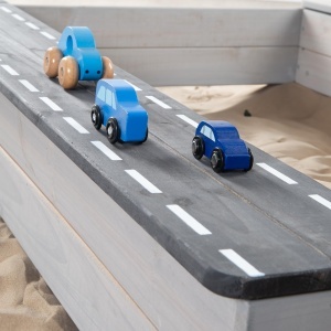 Sandbox cu Matschkuche Roba din Lemn Masiv FSC, Gri, pentru Copii de la 12 Luni - Img 6
