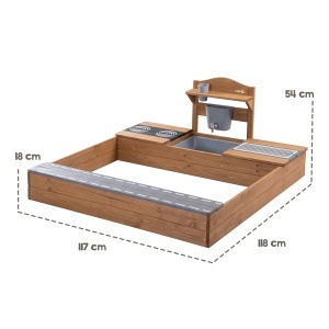 Sandkasten din lemn cu Matschkuche - FSC - Teak, pentru copii de la 12 luni - Img 7