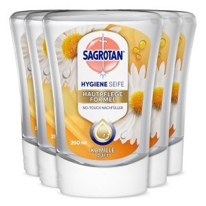 Sapun lichid Sagrotan Kamille - 5 x 250 ml - pentru dispenser automat, hidratant