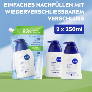 Sapune lichid NIVEA Creme Soft 500 ml cu ulei de migdale, pH neutru - Img 3