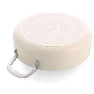 Sauteuse KitchenAid 24 cm, 3,1 L, ceramica antiaderenta, culoare crema - Img 9