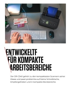 Scanner documente Canon imageFORMULA DR-C340, A4, 40 paginiminut, design compact - Img 3