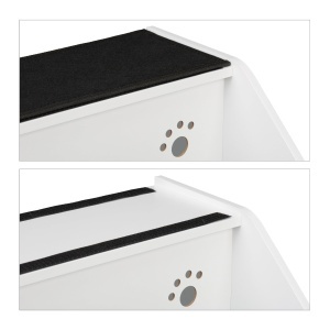 Scara pentru caini si pisici Relaxdays 3 trepte, 52,5x42x60 cm, albnegru - Img 6