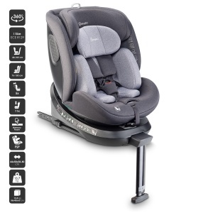 Scaun auto babyGO Move360, I-Size, 40-150 cm, gri - Img 2