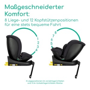 Scaun auto copii Bebeconfort RevolveFix Plus 360 i-Size, rotire 360, 0-12 ani, negru - Img 3