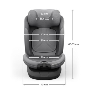 Scaun auto copii Kinderkraft I-GROW 2 PRO, 0-36 kg, rotire 360, gri - Img 12