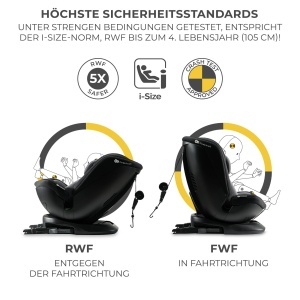 Scaun auto copii Kinderkraft XPEDITION2 i-Size 0-36 kg rotire 360deg Isofix negru - Img 3