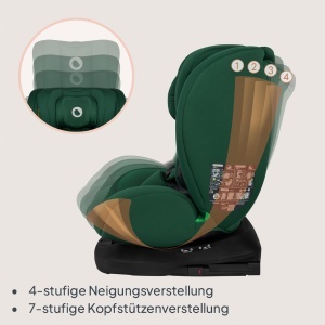 Scaun auto copii Lionelo Bastiaan i-Size 0-36 kg rotativ 360deg Isofix Top Tether Verde - Img 7