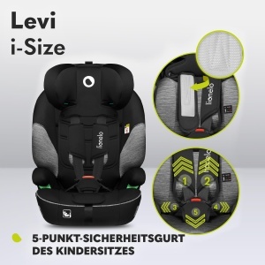 Scaun auto copii Lionelo Levi i-Size 76-150 cm reglabil pe inaltime spuma cu memorie protectie laterala - Img 6