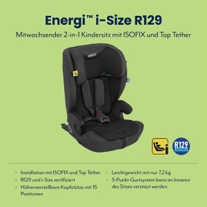 Scaun auto Graco Energi i-Size R129 15 luni-12 ani ISOFIX Safety Surround Negru Midnight - Img 2