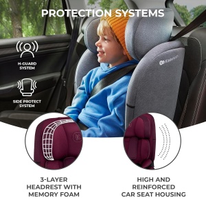 Scaun Auto Kinderkraft ONETO3, 9-36 kg, cu Isofix, Culoare Cherry Pearl - Img 3