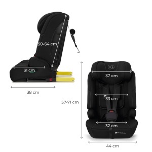 Scaun auto Kinderkraft SAFETY FIX 3 PRO 9-36 kg ISOFIX Top Tether Negru - Img 8
