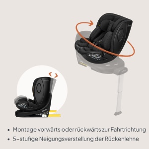 Scaun Auto Lionelo Moxie Next i-Size 40-105 cm, Rotativ 360, ISOFIX, Protectie Laterala - Img 3