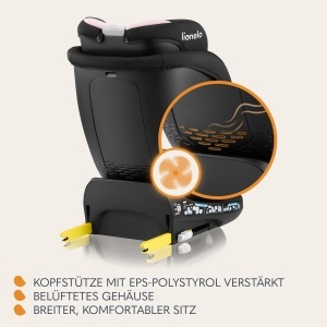 Scaun auto rotativ Lionelo Navy i-Size 360deg ISOFIX 40-150 cm reglabil - Img 4
