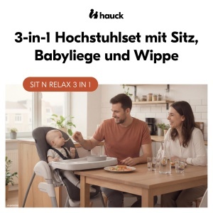 Scaun de masa hauck Sit N Relax 3in1, Gri Inchis, cu suport pentru nou-nascuti, pliabil - Img 2