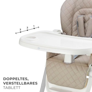 Scaun de masa Kinderkraft TULO 3-in-1, Bej, 5 inaltimi, 3 pozitii spatar - Img 5