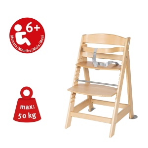 Scaun de masa pentru copii Roba Born Up cu suport pentru nou-nascuti, design natural - Img 8