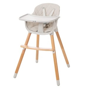 Scaun inalt si scaun pentru copii roba StyleUp Wood, gri, 2in1 - Img 2