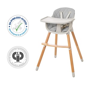 Scaun inalt si scaun pentru copii roba StyleUp Wood, gri, 2in1 - Img 12