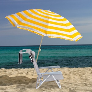 Scaun pliabil Relaxdays cu pernita pentru gat, 8 trepte de reglare, gri - Img 2